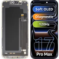 Display con Touchscreen MP compatibile con Apple iPhone 17 Pro Max, con Cornice, Versione Software OLED FHD 120Hz Diagnostic, Nero — 3