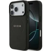 Custodia MagSafe per Apple iPhone 17 Pro Max, Guess, Grained Gold Ring, Nera — 3