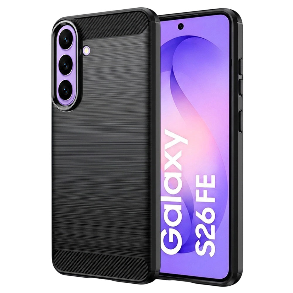 Techsuit Custodia per Samsung Galaxy S26 FE / S25 FE, Techsuit, Carbonio, Nera