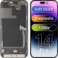 Display con Touchscreen MP compatibile con Apple iPhone 14 Pro, con Cornice, Versione Soft OLED FHD 120Hz Diagnostic, Nero — 3