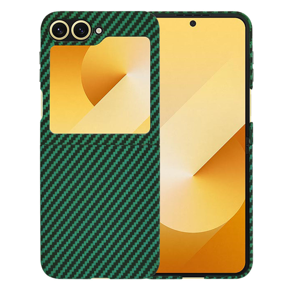 Techsuit Custodia per Samsung Galaxy Z Flip7 FE F761 / Z Flip6 F741, Techsuit, Carbonite FiberShell, Verde