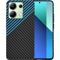 Custodia per Xiaomi Redmi Note 13 4G, Techsuit, Carbonite FiberShell, Nero Bleu — 3