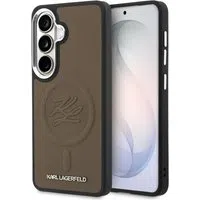 Custodia MagSafe per Samsung Galaxy S26 S942, Karl Lagerfeld, Initial Logo Debossed, Marrone — 3