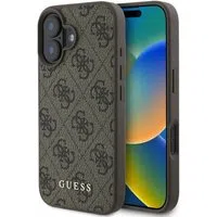Custodia per Apple iPhone 16, Guess, 4G Classic, Marrone — 3