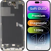 Display con Touchscreen MP compatibile con Apple iPhone 14 Pro, con Cornice, Versione Premium Soft OLED FHD 120Hz Diagnostico, Nero — 3