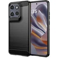 Custodia per Motorola Edge 50 Neo, Techsuit, Carbonio, Nera — 3