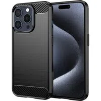 Custodia per Apple iPhone 15 Pro, Techsuit, Carbonio, Nera — 3