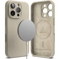 Custodia MagSafe per Apple iPhone 16 Pro, Ringke, Silicone, Crema — 3