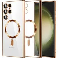 Custodia MagSafe per Samsung Galaxy S23 Ultra S918, Techsuit, Luxury Crystal, Dorata — 3