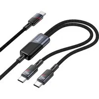Cavo Dati e Ricarica USB-C - 2 x USB-C HOCO U139 2in1, 100W, 1.2m, Nero — 3