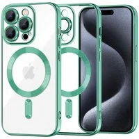 Custodia MagSafe per Apple iPhone 15 Pro, Techsuit, Luxury Crystal, Verde Chiaro — 3