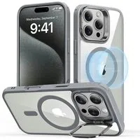 Custodia MagSafe per Apple iPhone 16 Pro Max, ESR, Classic Hybrid Kickstand, Grigio Trasparente — 3