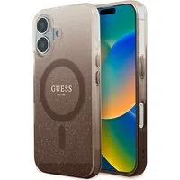 Custodia MagSafe per Apple iPhone 16 Plus, Guess, IML Glitter Gradient, Marrone — 3