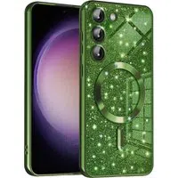 Custodia MagSafe per Samsung Galaxy S23+ S916, Techsuit, Luxury Glitter, Verde Scuro — 3