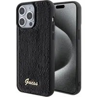 Custodia per Apple iPhone 15 Pro Max, Guess, Sequin Script Logo, Nera — 3