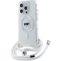 Custodia MagSafe per Apple iPhone 16 Pro Max, Karl Lagerfeld, IML Crossbody Karl's Head, Trasparente