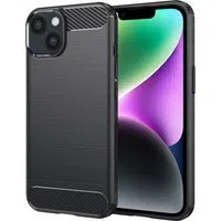Custodia per Apple iPhone 14, Techsuit, Carbonio, Nera — 3