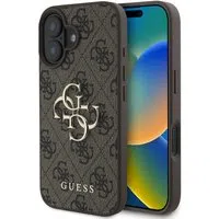 Custodia per Apple iPhone 16, Guess, 4G Big Logo, Marrone — 3