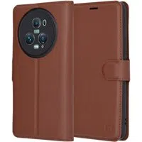 Custodia per Honor Magic5 Pro, Techsuit, Leather Folio, Marrone — 3