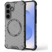 Custodia MagSafe per Samsung Galaxy S25 S931, Techsuit, HoneyComb Shield, Nera — 3