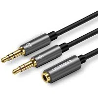 Adattatore Audio 3.5mm - 2 x 3.5mm UGREEN AV140, 0.20m, Nero — 3
