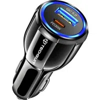 Caricabatterie Auto Techsuit TE-022 Premium, 60W, 3A, 1 x USB-A - 1 x USB-C, Nero — 3
