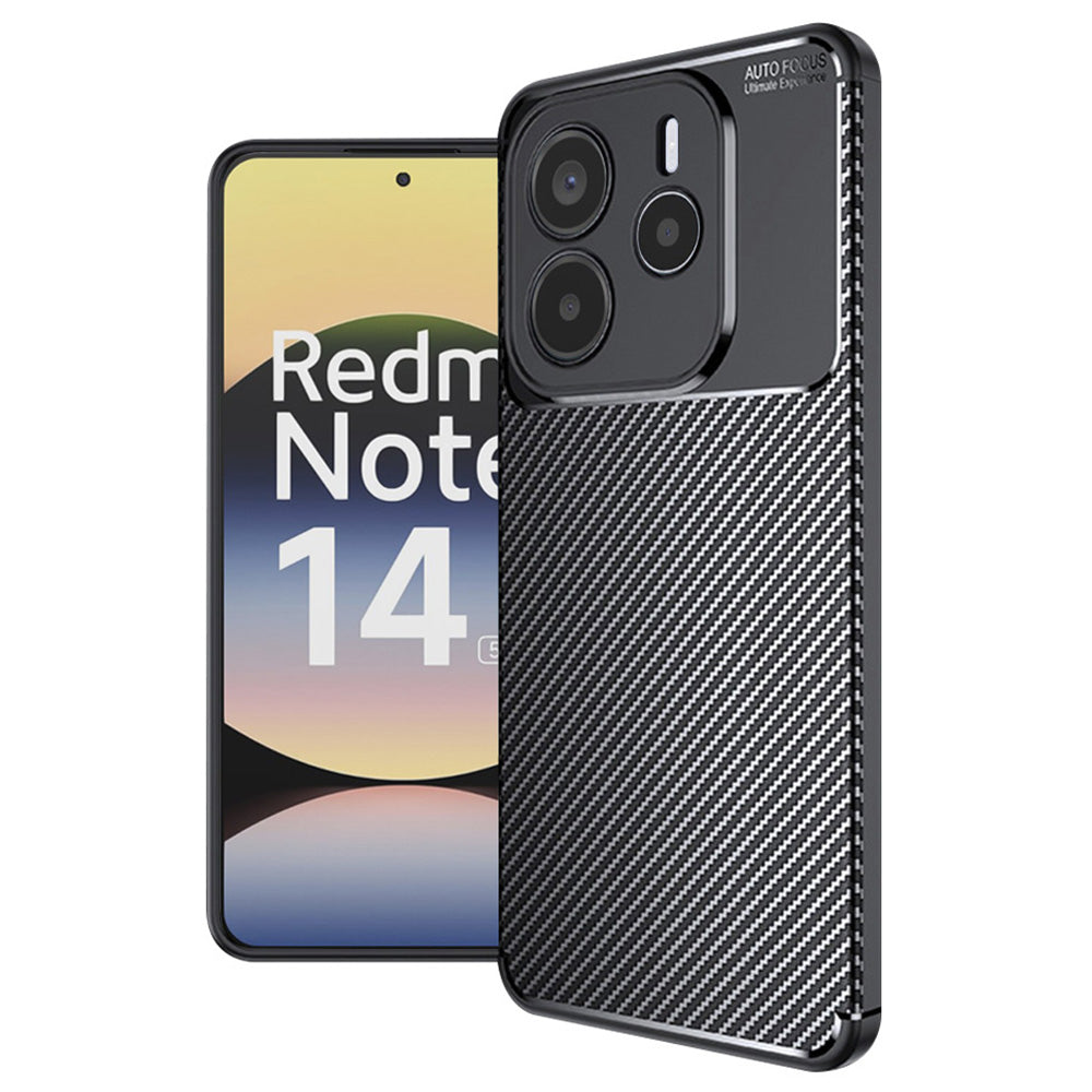 Custodia per Xiaomi Redmi Note 14 5G, Techsuit, CarbonFiber, Nera