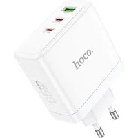Caricabatterie Rete HOCO N30, 65W, 3.25A, 1 x USB-A - 2 x USB-C, Bianco — 3