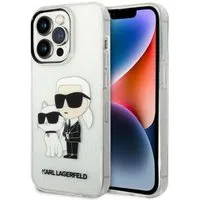 Custodia per Apple iPhone 14 Pro, Karl Lagerfeld, Glitter Karl & Choupette, Trasparente — 3