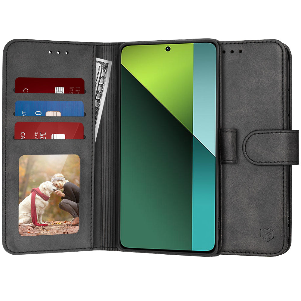 Custodia per Xiaomi Poco X6 / Note 13 Pro 5G, Techsuit, Diary Book, Nera