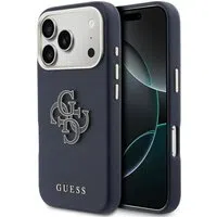 Custodia per Apple iPhone 17 Pro Max, Guess, Resin Logo, Blu — 3