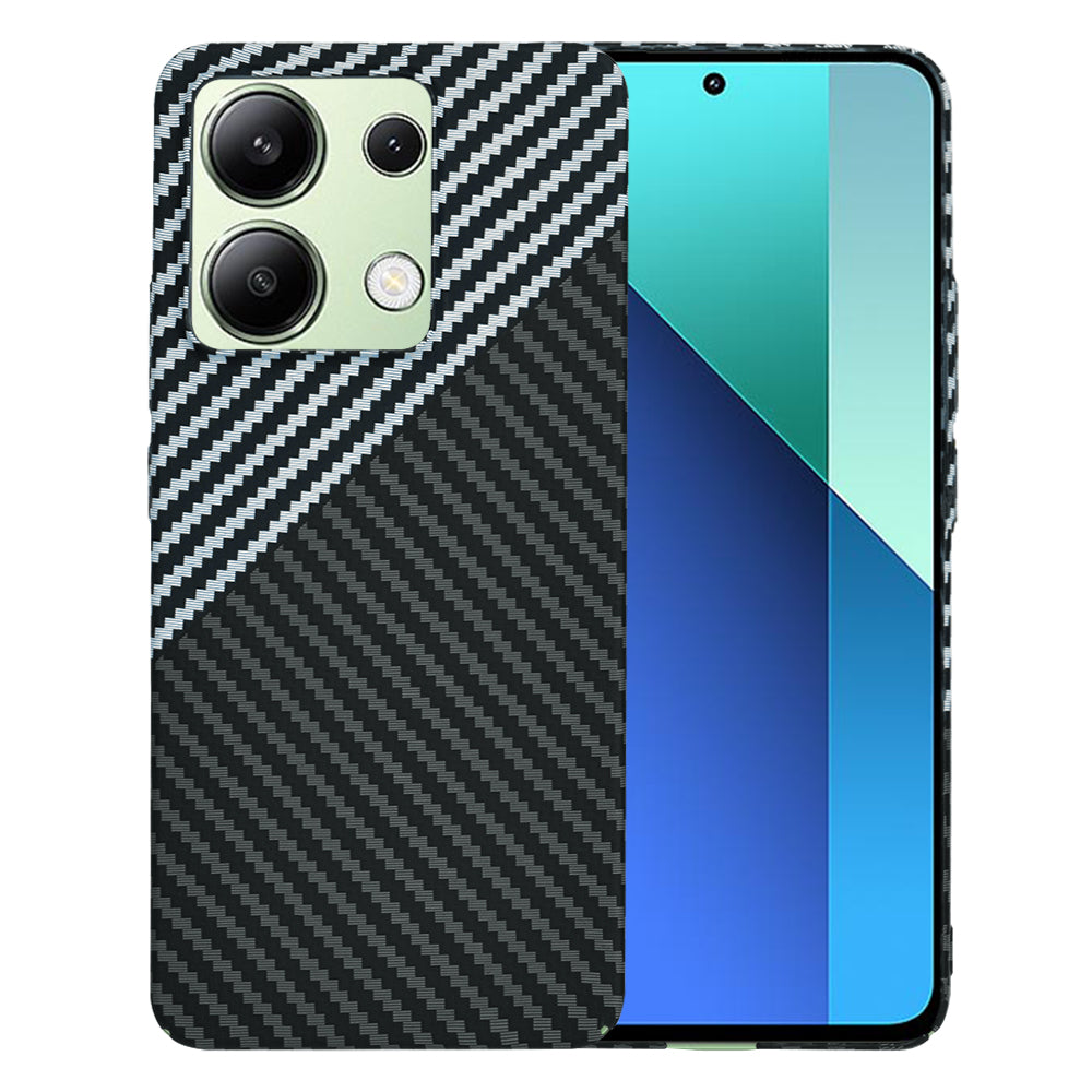 Custodia per Xiaomi Redmi Note 13 4G, Techsuit, Carbonite FiberShell, Nero Grigio