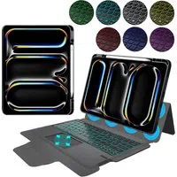 Custodia con Tastiera per Apple iPad Pro 13 (2024), Techsuit, KeyTab Pro, Nera — 3
