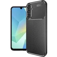 Custodia per Samsung Galaxy A16 5G A166 / A16 4G A165, Techsuit, CarbonFiber, Nera — 3