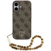 Custodia MagSafe per Apple iPhone 17, Guess, 4G Triangle Logo Cord Strap, Marrone — 3