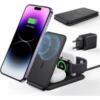 Caricabatterie Wireless Retea ESR Travel 3in1, 15W, 1.67A, Nero — 3