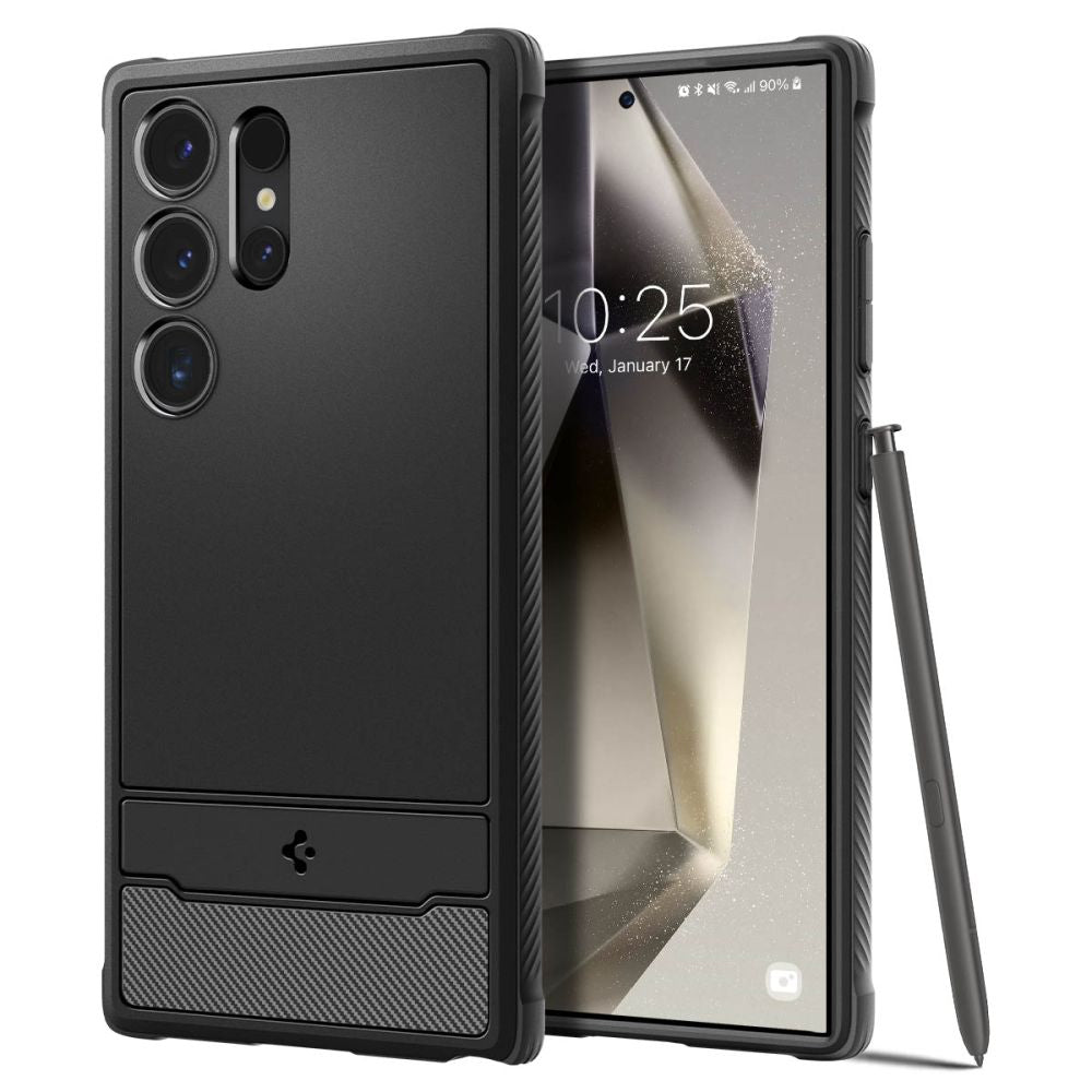 Spigen Custodia per Samsung Galaxy S24 Ultra S928, Spigen, Rugged Armour, Nero ACS07286