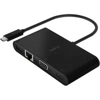 Hub USB-C Belkin Connect, 1 x USB-A 3.0 - 1 x USB-C - 1 x HDMI - 1 x VGA - 1 x RJ45, Nero AVC004btBK — 3