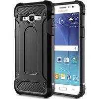 Custodia per Samsung Galaxy J5 J500, Techsuit, Hybrid Armor, Nera — 3