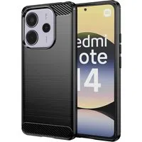 Custodia per Xiaomi Redmi Note 14 4G (Standard), Techsuit, Carbonio, Nera — 3