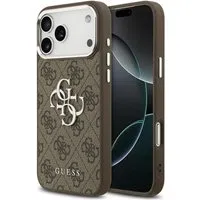Custodia per Apple iPhone 17 Pro Max, Guess, Big 4G Logo Classic, Marrone Argentato — 3