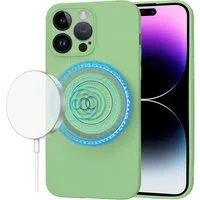 Custodia MagSafe per Apple iPhone 14 Pro Max, Techsuit, SoftFlex, Verde Chiaro — 3