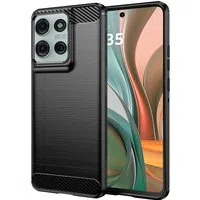 Custodia per Motorola Moto G75, Techsuit, Carbonio, Nera — 3