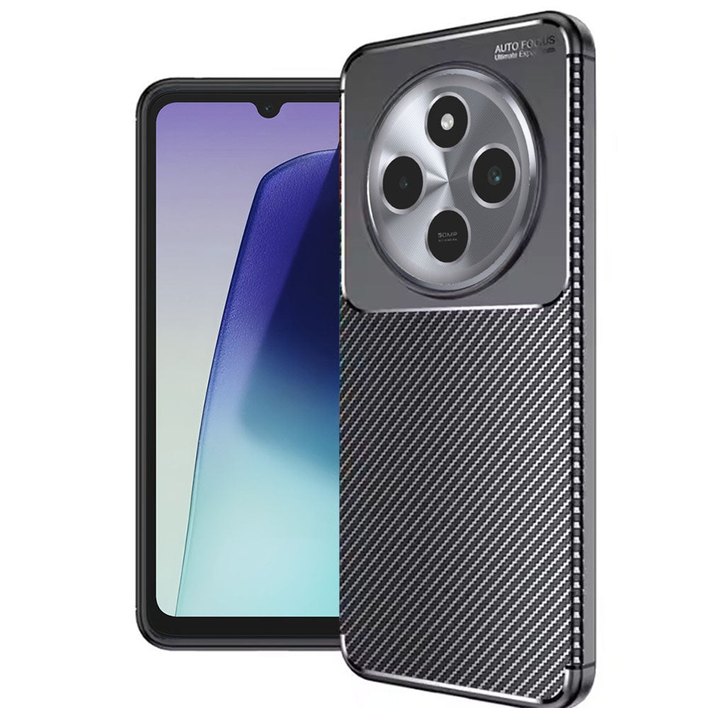 Techsuit Custodia per Xiaomi Poco C75 / Redmi 14C, Techsuit, CarbonFiber, Nera