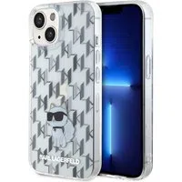 Custodia per Apple iPhone 15, Karl Lagerfeld, Monogram Choupette, Trasparente — 3
