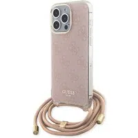 Custodia per Apple iPhone 15 Pro Max, Guess, Crossbody Cord 4G Print, Rosa — 3