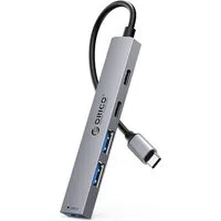 Hub USB-C Orico YSB4-U2, 1 x USB-A 3.0 - 2 x USB-A - 2 x USB-C, Grigio — 3