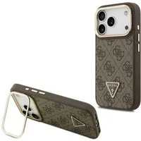 Custodia MagSafe per Apple iPhone 17 Pro Max, Guess, Logo Triangolo 4G con Supporto Fotocamera, Marrone Dorato — 3