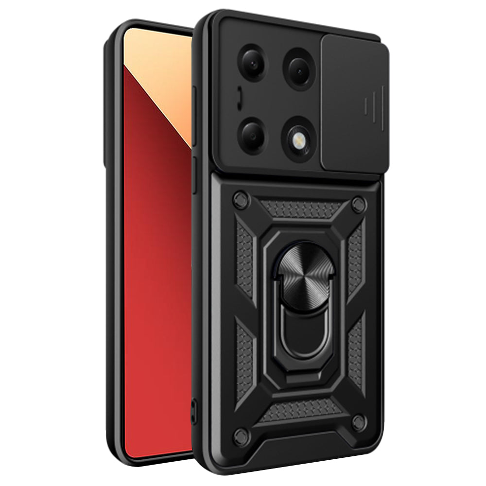 Custodia per Xiaomi Redmi Note 14S / Note 13 Pro 4G / Poco M6 Pro 4G, Techsuit, CamShield, Nera