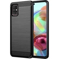 Custodia per Samsung Galaxy A71 A715, Techsuit, Carbonio, Nera — 3